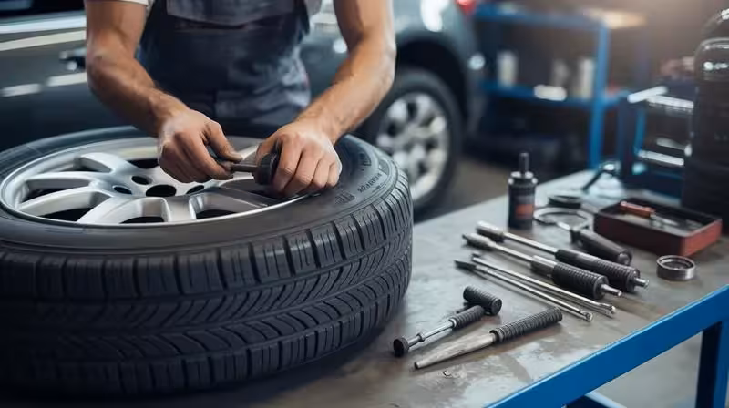 Flat Tire Repair service at Tire Point Automotive in New Westminster, BC